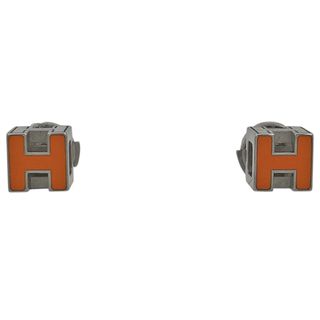 エルメス(Hermes)のエルメス カージュドアッシュ Hキューブ ピアス シルバーメッキ 【中古】(ピアス)