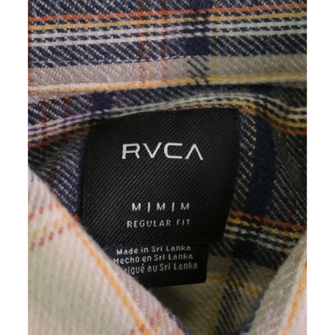 RVCA(ルーカ)のRVCA ルーカ カジュアルシャツ M 白x紺x黄(チェック) 【古着】【中古】 メンズのトップス(シャツ)の商品写真