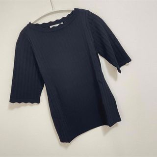 Rope' Picnic - Beauty knit/スカラップネックハーフスリーブニットプルオーバー