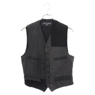 コムデギャルソン(COMME des GARCONS)のCOMME des GARCONS HOMME コムデギャルソンオム 10SS ストライプ シンチバック テーラードベスト ブラック HE-V001(ベスト)