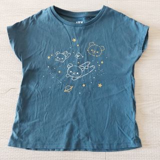 ユニクロ(UNIQLO)のリラックマ　110㎝　ネイビー　星空　Tシャツ　UNIQLO　中古品(Tシャツ/カットソー)