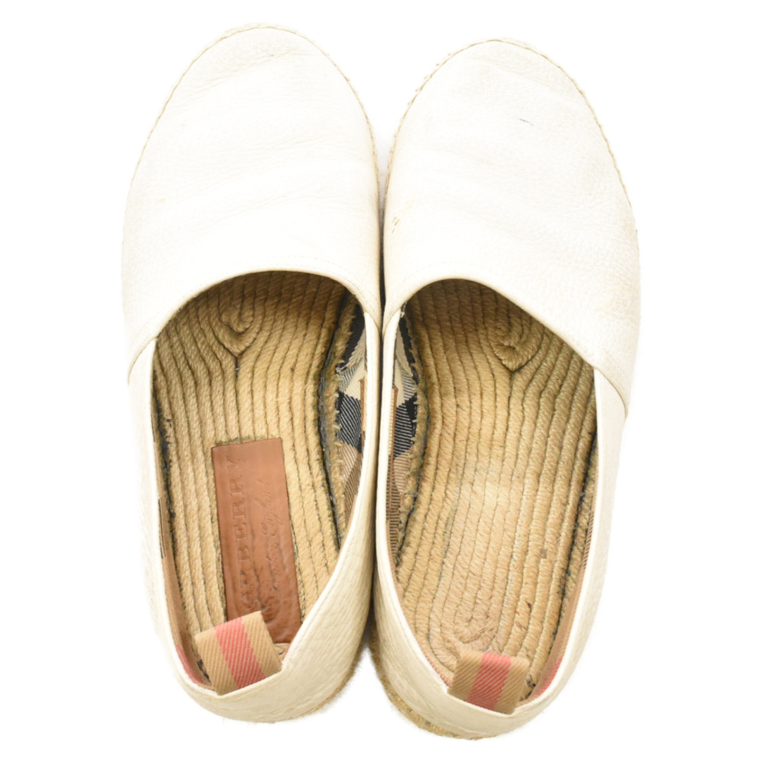 BURBERRY(バーバリー)のBURBERRY バーバリー 内側チェック柄 レザーエスパドリーユ ホワイト シューズ メンズの靴/シューズ(その他)の商品写真