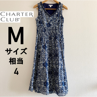 美品 [CHARTER CLUB] ブルーワンピース（１００％コットン）(ロングワンピース/マキシワンピース)