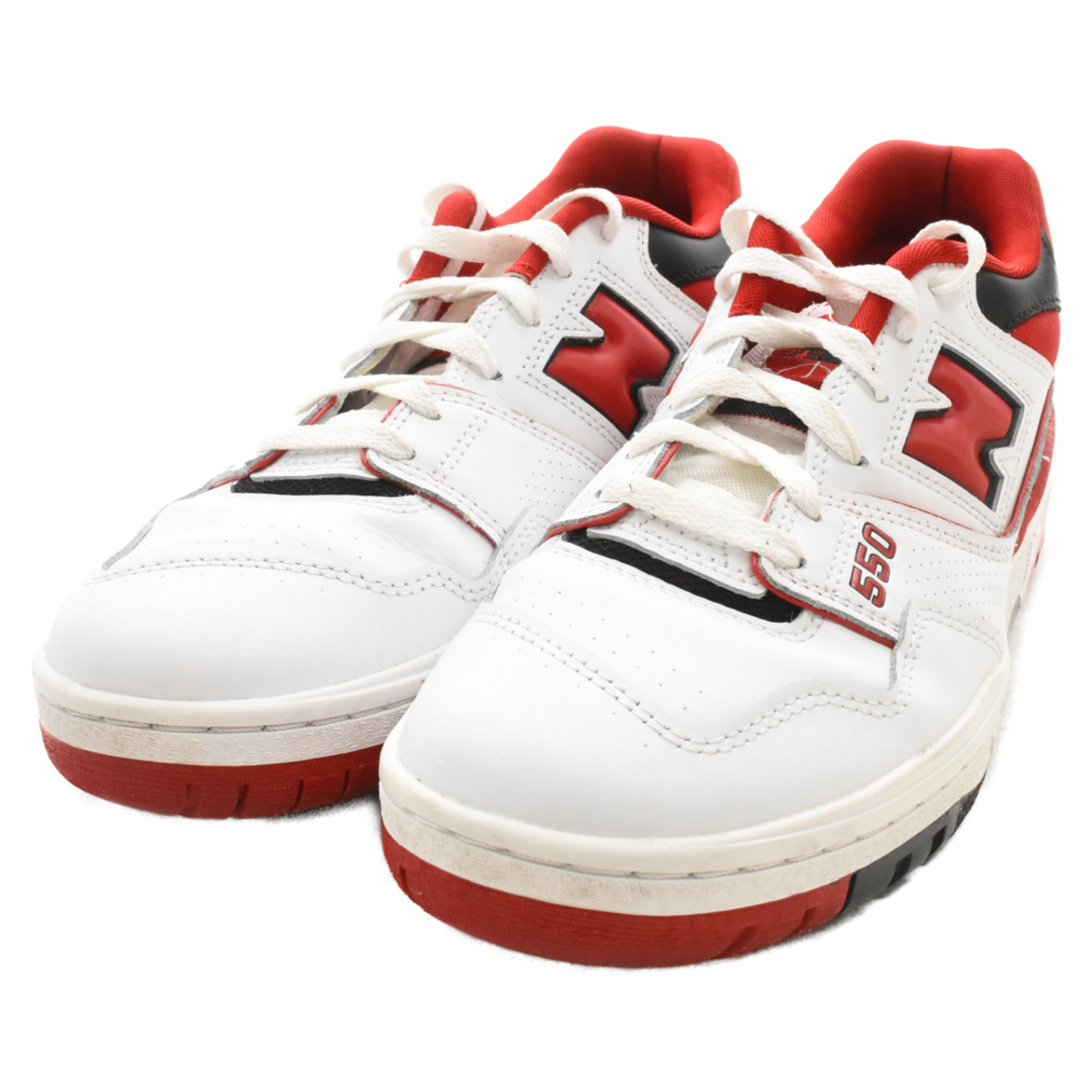 New Balance(ニューバランス)のNew Balance ニューバランス BB550SE1 ロゴ レザー ローカットスニーカー ホワイト/レッド US10 メンズの靴/シューズ(スニーカー)の商品写真