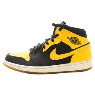 ナイキ(NIKE)のNIKE ナイキ AIR JORDAN1 MID New Love エアジョーダン1 ミッド ニューラブ ミドルカットスニーカー ブラック/イエロー US10/28.0cm 554724-035(スニーカー)