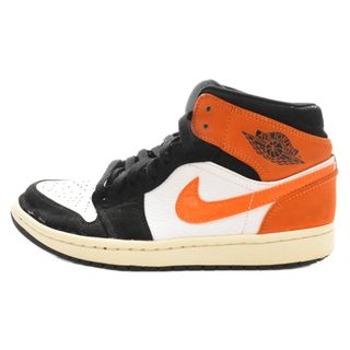 ナイキ(NIKE)のNIKE ナイキ AIR JORDAN 1 MID SHATTERED BACKBOARD エアジョーダン1 ミッド ハイカットスニーカー シャッターバックボード 554724-058 US7/25.0cm オレンジ/ホワイト(スニーカー)