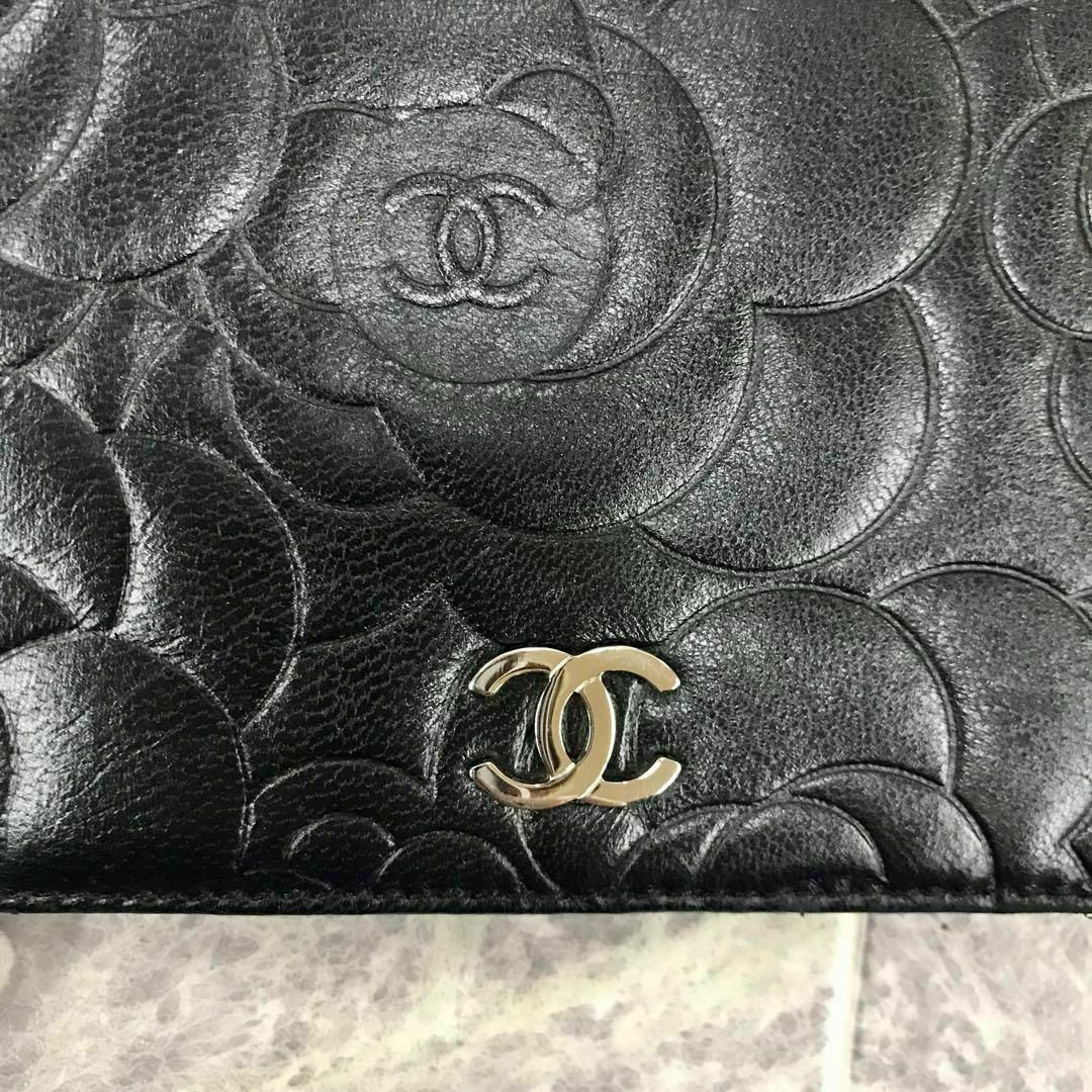 CHANEL(シャネル)の⭐️良品⭐️ カメリア 長財布 レザー BLK レディース CHANEL レディースのファッション小物(財布)の商品写真