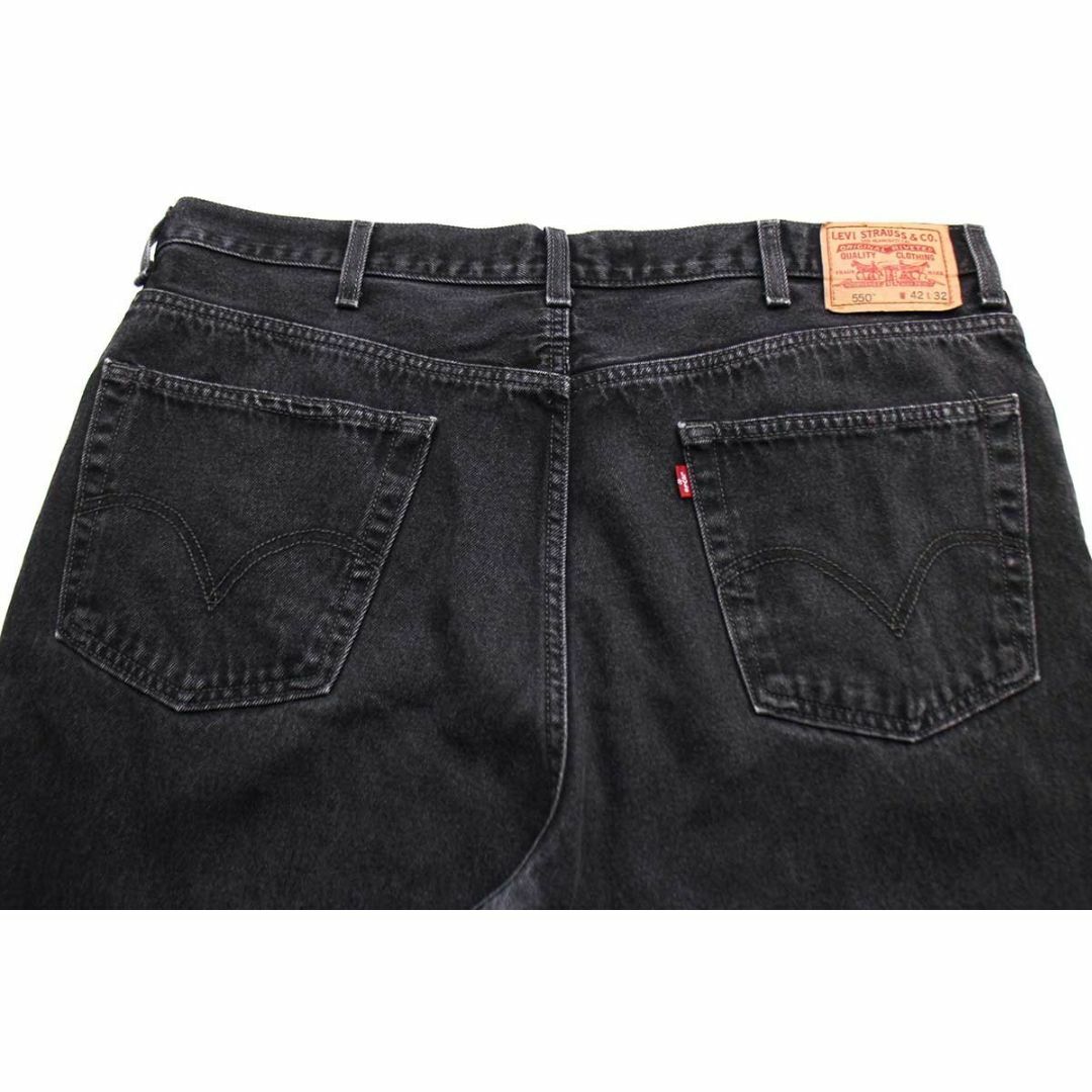 Levi's(リーバイス)の00s Levi'sリーバイス 550 ブラック デニムパンツ w42 L32★SDP2611 オールド ジーンズ テーパード バギー ワイド ルーズ ビッグサイズ メンズのパンツ(デニム/ジーンズ)の商品写真