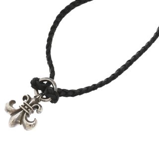 クロムハーツ(Chrome Hearts)のCHROME HEARTS クロムハーツ BS FLUER BSフレアペンダント W レザーブレイド ネックレス シルバー(ネックレス)