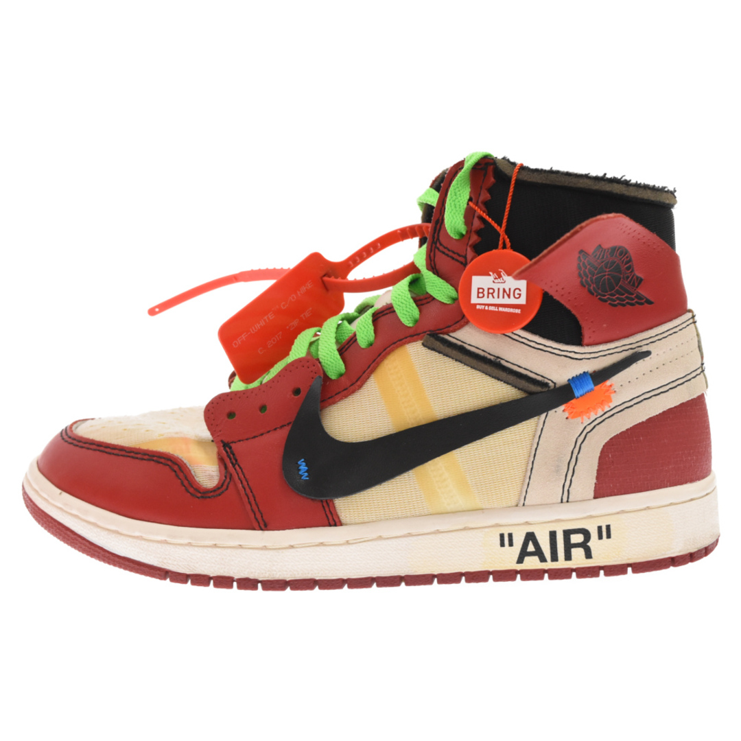 NIKE(ナイキ)のNIKE ナイキ ×OFF‐WHITE THE 10 AIR JORDAN 1 CHICAGO AA3834-101 オフホワイト ザテン エアジョーダン1 シカゴ ハイカットスニーカー US8.5/26.5cm ホワイト/レッド メンズの靴/シューズ(スニーカー)の商品写真