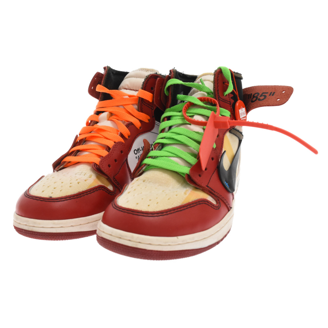 NIKE(ナイキ)のNIKE ナイキ ×OFF‐WHITE THE 10 AIR JORDAN 1 CHICAGO AA3834-101 オフホワイト ザテン エアジョーダン1 シカゴ ハイカットスニーカー US8.5/26.5cm ホワイト/レッド メンズの靴/シューズ(スニーカー)の商品写真