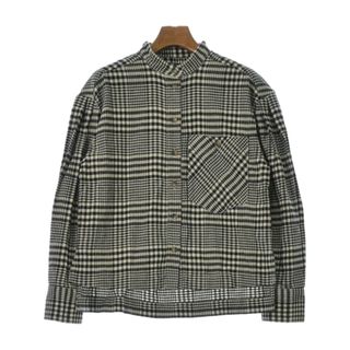 BANANA REPUBLIC カジュアルシャツ XS 白系x黒(チェック) 【古着】【中古】