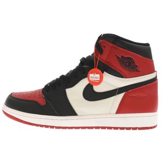 ナイキ(NIKE)のNIKE ナイキ AIR JORDAN 1 RETRO HIGH OG BRED TOE エアジョーダン1 ブレッドトゥ ハイカットスニーカー レッド/ブラック US11/29cm 555088-610(スニーカー)