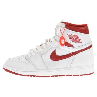 ナイキ(NIKE)のNIKE ナイキ AIR JORDAN1 RETRO HI OG Metallic Red エアジョーダン1 メタリックレッド ハイカットスニーカー ホワイト/レッド US11/29cm 555088-103(スニーカー)