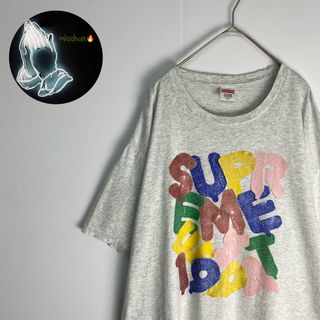 シュプリーム(Supreme)のシュプリーム　半袖Tシャツ　USA製　ビッグサイズ　ロゴ　グレー(Tシャツ/カットソー(半袖/袖なし))