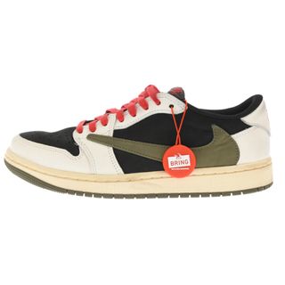 ナイキ(NIKE)のNIKE ナイキ ×TRAVIS SCOTT WMNS AIR JORDAN 1 LOW OG Medium Olive DZ4137-106 トラヴィススコット ウィメンズ エアジョーダン1 ローカットスニーカー US8/25cm(スニーカー)