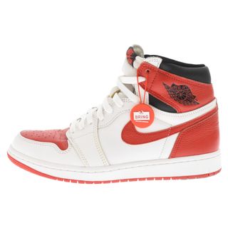 ナイキ(NIKE)のNIKE ナイキ AIR JORDAN 1 RETRO HIGH OG Heritage 555088-161 エアジョーダン1ハイ ヘリテージ ハイカットスニーカー US9/27cm ホワイト/レッド(スニーカー)