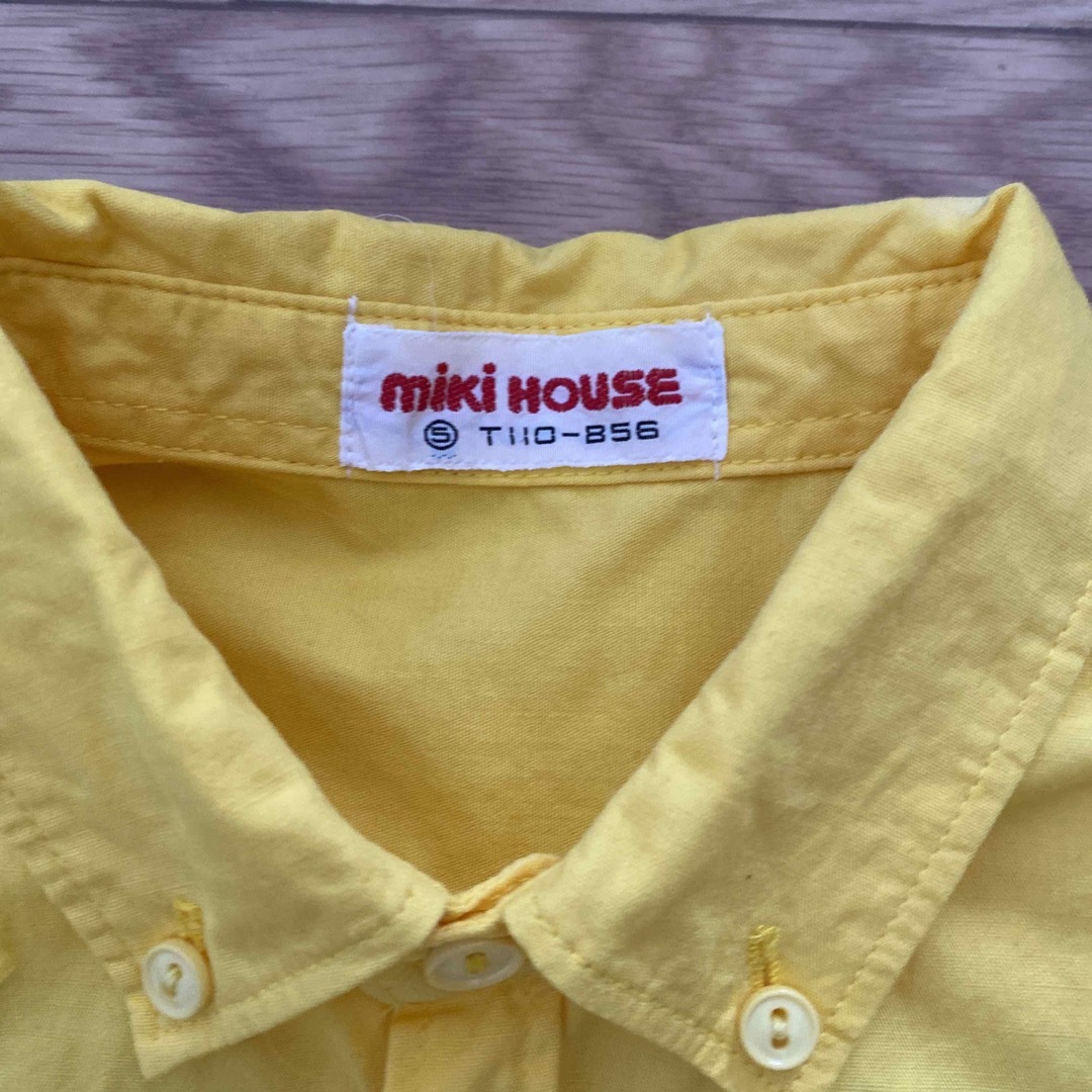 mikihouse(ミキハウス)のミキハウス 子供服 半袖シャツ シャツ 黄色 シンプル T110-B56 キッズ/ベビー/マタニティのキッズ服男の子用(90cm~)(ブラウス)の商品写真