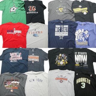 古着卸 まとめ売り プロチーム 半袖Tシャツ 16枚セット (メンズ XL /2XL ) ロゴプリント カレッジ NFL NBA NHL メジャー MS6244