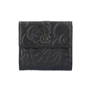 シャネル(CHANEL)のシャネル カメリア 二つ折り財布 ラムスキン A47422 レディース CHANEL  中古(財布)