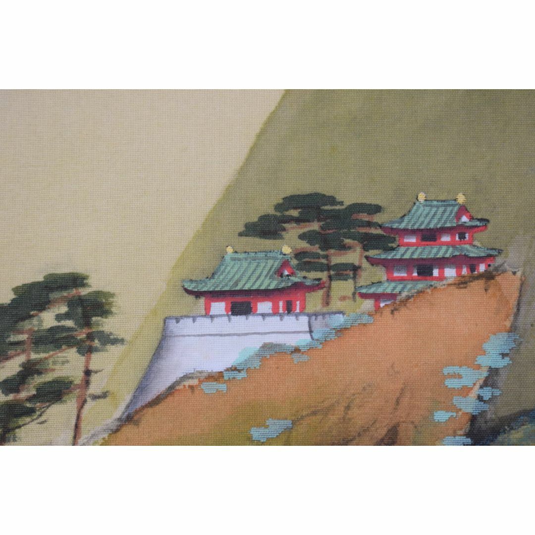 真作/翠祥/蓬莱山図/山水図/祝掛図/掛軸☆宝船☆AE- 真作/翠祥/蓬莱山図/山水図/祝掛図/掛軸☆宝船☆AE-