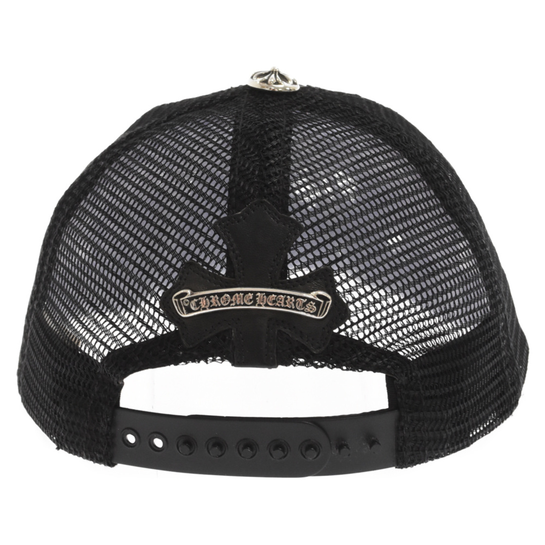 Chrome Hearts(クロムハーツ)のCHROME HEARTS クロムハーツ TRUCKER CAP トラッカーキャップ セメタリークロスパッチ レザーメッシュキャップ 帽子 ブラック メンズの帽子(キャップ)の商品写真