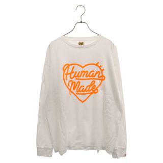 HUMAN MADE - HUMAN MADE ヒューマンメイド 23AW HEART L/S T-SHIRT ハートプリント長袖Tシャツ ホワイト/オレンジ