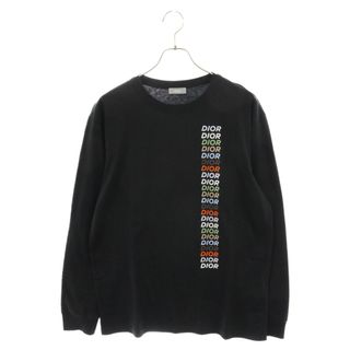 ディオール(Dior)のDIOR ディオール 24SS Multi Color Logo マルチカラーロゴプリント ロングスリーブカットソー 長袖Tシャツ 413J642A0817 ブラック(Tシャツ/カットソー(七分/長袖))