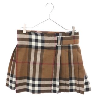 BURBERRY バーバリー 23AW exaggerated check pleated wool mini skirt イグザジャレイティド チェック プリーツウール ミニスカート レディース 8063237 ブラウン