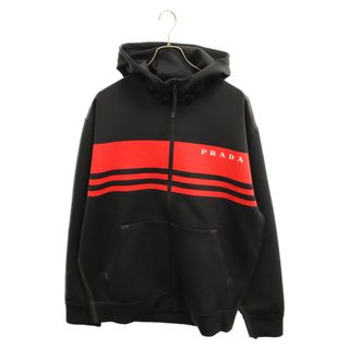 プラダ(PRADA)のPRADA プラダ 23AW Printed technical fabric jacket SJC590 プリンテッドテクニカルファブリックパーカーブルゾン ブラック(パーカー)