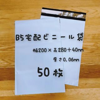 B5宅配ビニール袋 (ホワイト) 50枚(ラッピング/包装)