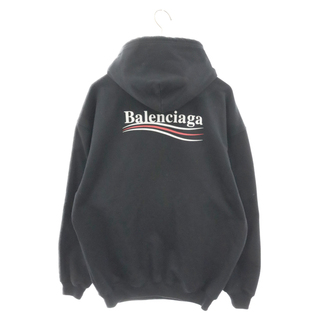 バレンシアガ(Balenciaga)のBALENCIAGA バレンシアガ 18SS キャンペーンロゴ プルオーバーパーカー フーディー ブラック 556103(パーカー)