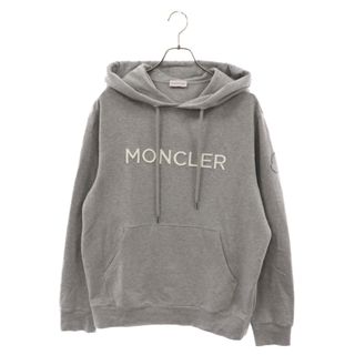 MONCLER モンクレール 23SS FELPA CON CAPPUCCIO フロント ロゴ 刺繍 スウェットパーカー プルオーバー グレー I10918G00024