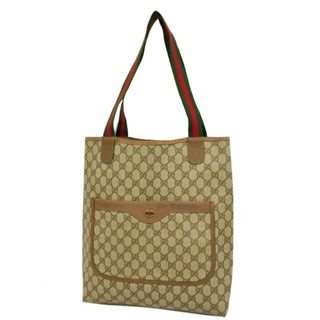 グッチ(Gucci)の【4hd4201-r】グッチ トートバッグ/GGスプリーム/シェリーライン/39 02 003/PVC/ブラウン/ベージュ/ゴールド金具 【中古】 レディース(トートバッグ)