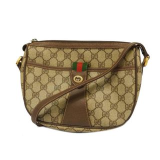 グッチ(Gucci)の【4hd4237-r】グッチ ショルダーバッグ/GGスプリーム/シェリーライン/89 02 032/PVC/ブラウン/ベージュ/ゴールド金具 【中古】 レディース(ショルダーバッグ)