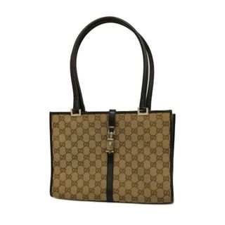 グッチ(Gucci)の【4hd4238-r】グッチ トートバッグ/GGキャンバス/ジャッキー/002 1073/キャンバス/ブラウン/ベージュ/シャンパンゴールド金具 【中古】 レディース(トートバッグ)