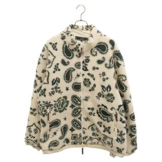 KITH キス Pinehurst Sherpa Full Zip Sandrift パインハースト シェルパ フルジップ サンドリフト ボアジャケット ペイズリー ホワイト KHM010352-104(フライトジャケット)