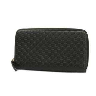 グッチ(Gucci)の【4hd4261-r】グッチ 長財布/マイクログッチシマ/544473/レザー/ブラック/シルバー金具 【中古】 メンズ/レディース/ユニセックス(財布)