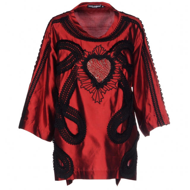 5%OFF】 DOLCE&GABBANA - 刺繍カットソー シルク100%長袖Tシャツ46 ...