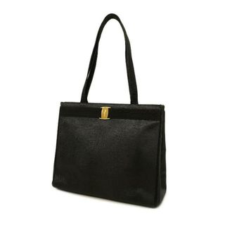 フェラガモ(Ferragamo)の【4hd4318-r】サルヴァトーレフェラガモ トートバッグ/ヴァラ/レザー/ブラック/ゴールド金具 【中古】 レディース(トートバッグ)