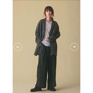 パドカレ(pas de calais)の今季‼︎パドカレ リネンキャンバス炭染 パンツ(カジュアルパンツ)