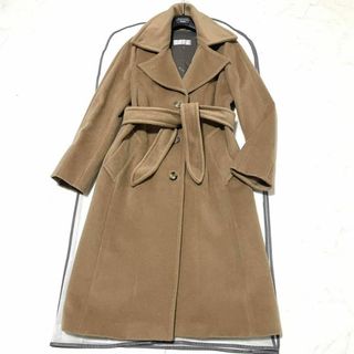 マックスマーラ(Max Mara)の最高峰MaxMara 素敵女優襟ロングコート キャメル ベルト 42(ロングコート)