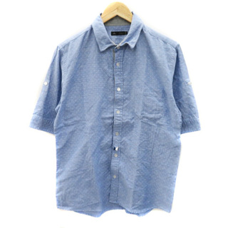 メンズメルローズ(MEN'S MELROSE)のメンズメルローズ カジュアルシャツ 半袖 ドット柄 4 青 ブルー /YK31(シャツ)