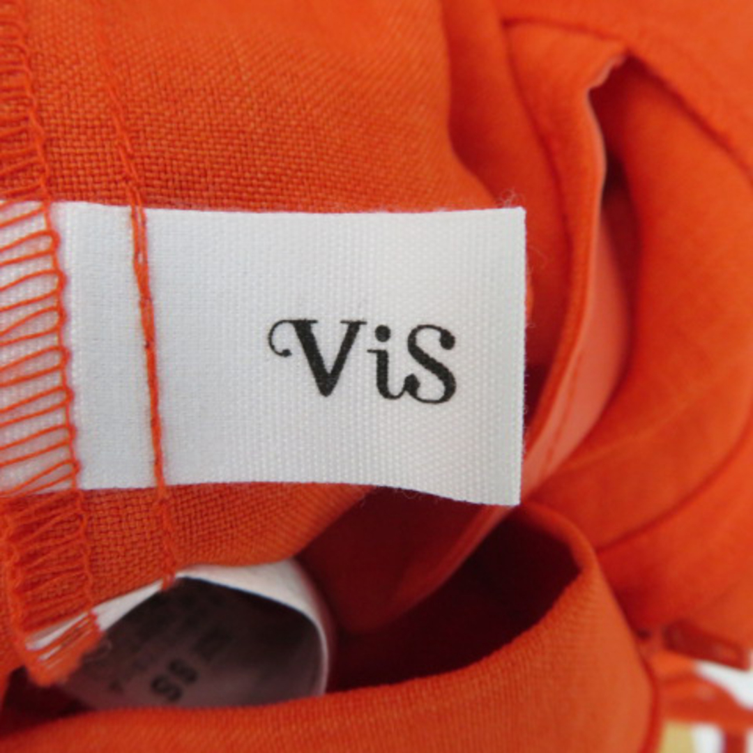 ViS(ヴィス)のビス スラックスパンツ ストレートパンツ イージーパンツ アンクル丈 オレンジ レディースのパンツ(その他)の商品写真