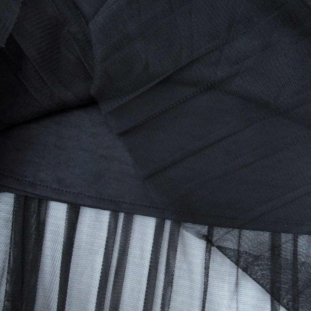 GLOBAL WORK(グローバルワーク)のグローバルワーク チュールプリーツスカート ロング丈 無地 M 黒 ブラック レディースのスカート(ロングスカート)の商品写真
