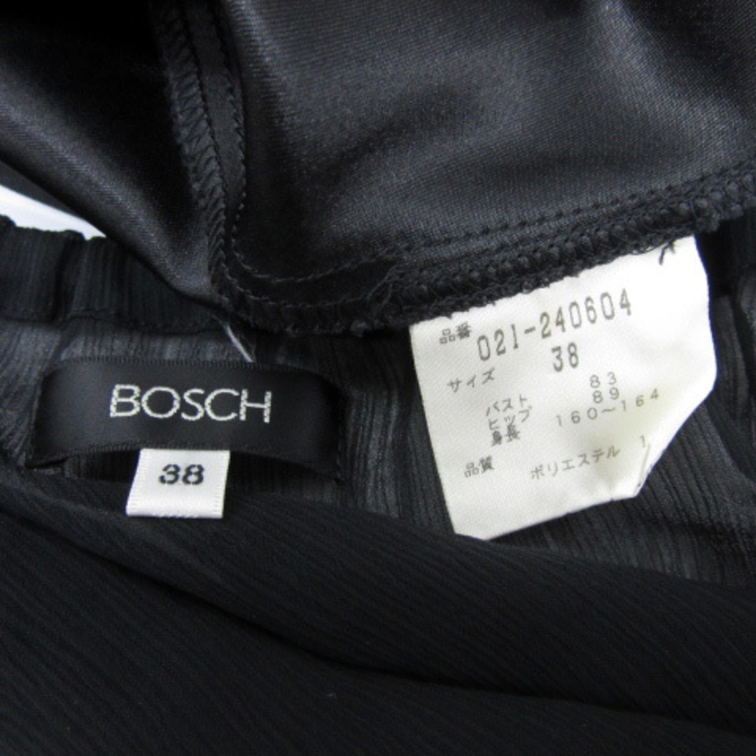 BOSCH(ボッシュ)のボッシュ ワンピース 半袖 無地 インナーキャミソールワンピース付き 38 黒 レディースのワンピース(ひざ丈ワンピース)の商品写真