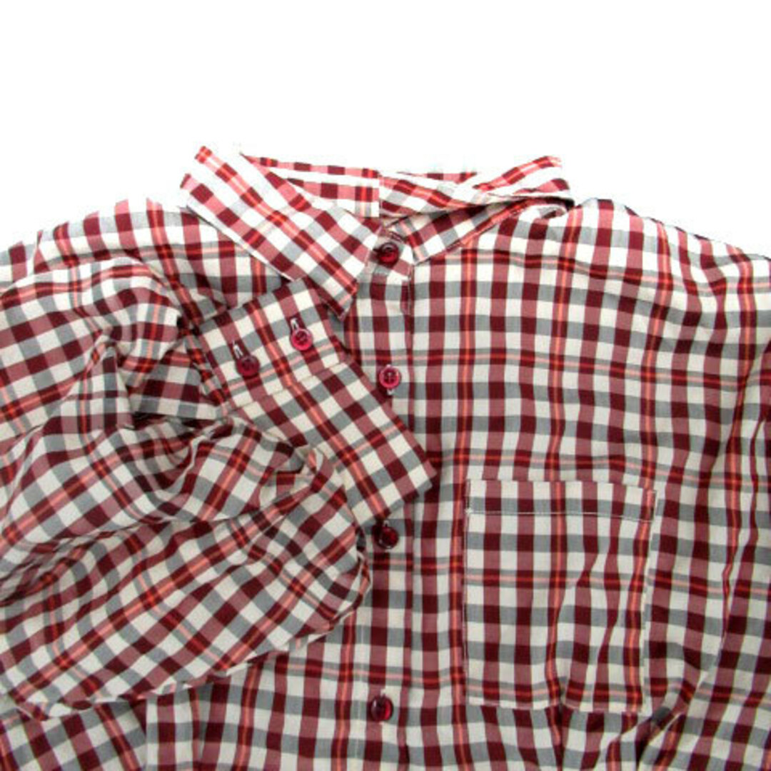 heather(ヘザー)のヘザー カジュアルシャツ 五分袖 バルーンスリーブ M ボルドー ベージュ レディースのトップス(その他)の商品写真