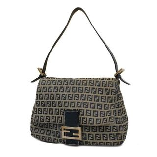 フェンディ(FENDI)の【4hd4495】フェンディ ショルダーバッグ/ズッキーノ/ナイロンキャンバス/ネイビー/シルバー金具 【中古】 レディース(ショルダーバッグ)