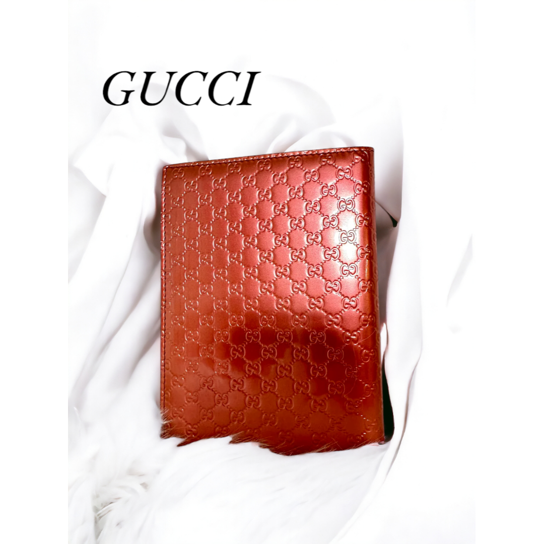 Gucci(グッチ)のGUCCI グッチ ノートカバー メモ帳 マイクロGG オレンジ A6 レディースのファッション小物(その他)の商品写真