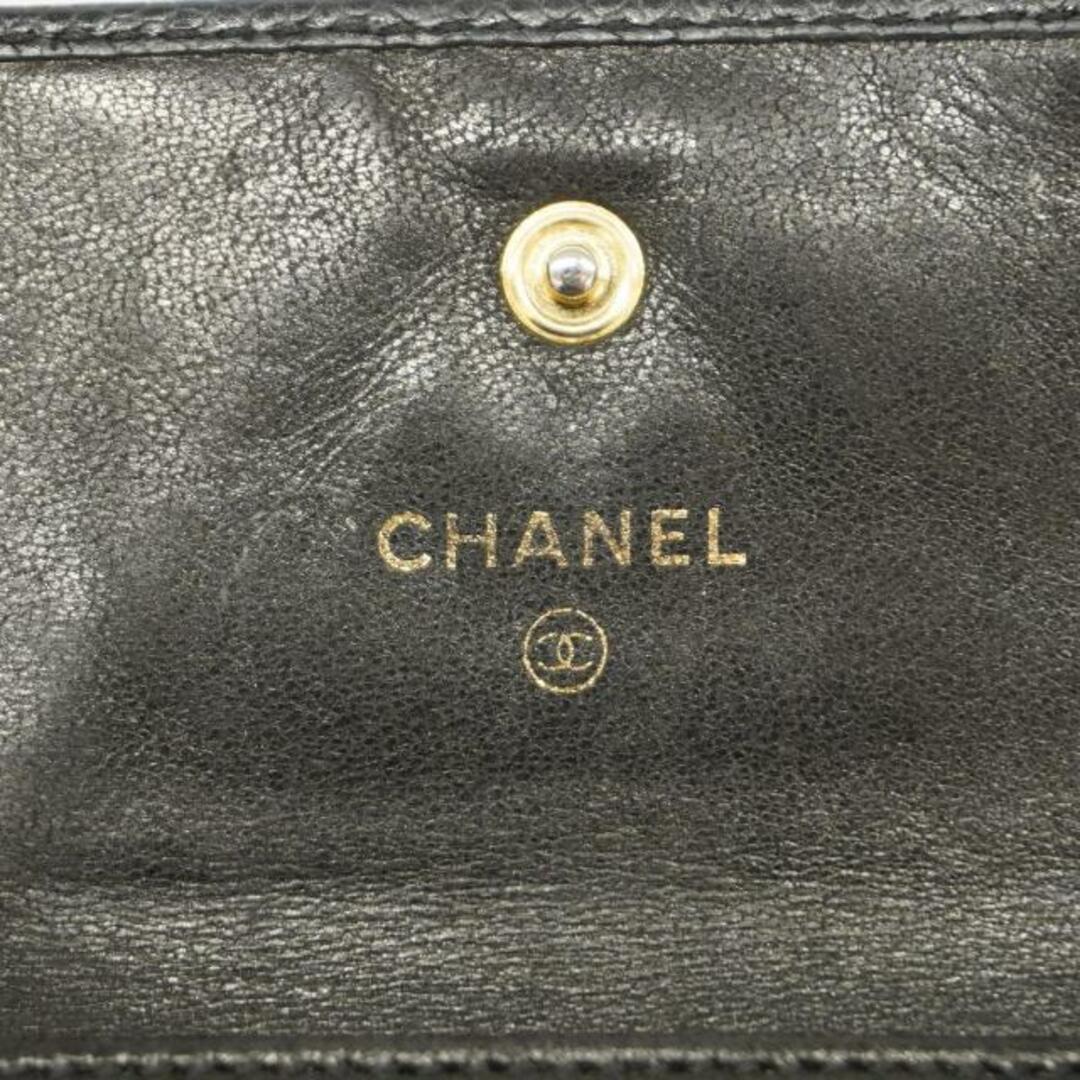 CHANEL(シャネル)の【4hd4496】シャネル 三つ折り財布/キャビアスキン/ブラック/ゴールド金具 【中古】 レディース レディースのファッション小物(財布)の商品写真